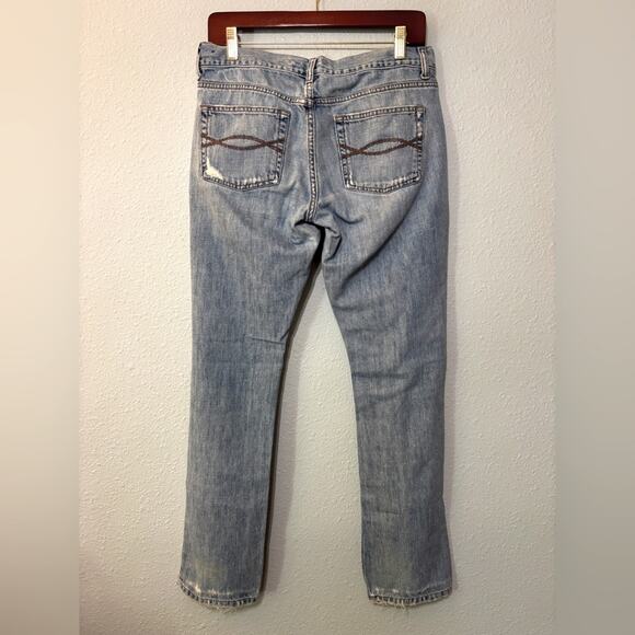 Vintage Y2K Abercrombie & Fitch Low Rise Slim Distressed Light Wash Jeans 6S - Picture 2 of 4